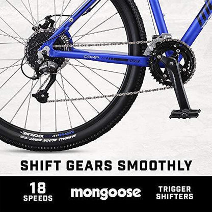 Mongoose Switchback Comp Adult Mountain Bike 9 Speeds 27.5-inch Wheels Mens A...