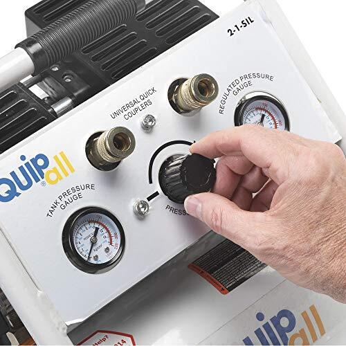 Quipall 2-1-SIL 1 HP 1.6 Gallon Oil-Free Hotdog Air Compressor