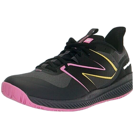 New Balance Women's 796 V3 Hard Court Tennis Shoe, Magnet/Black/Vibrant Pink,8.5