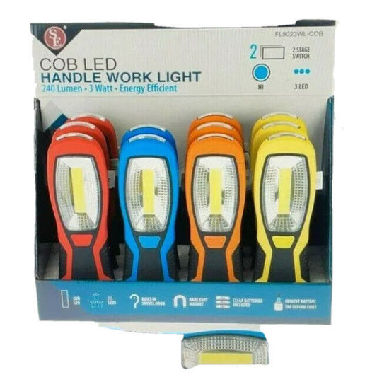 SE Assorted Color COB LED 240 Lumens Work Lights 12 PC. - FL9023WL-COB