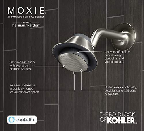 KOHLER Moxie Alexa Enabled Showerhead Bluetooth Shower Speaker Shower Radio R...