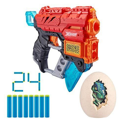 X-Shot Dino Attack Extinct Foam Dart Blaster 4 Pack 4 Blasters 24 Darts 4 Egg...