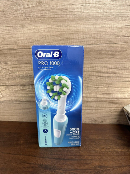 Oral-B Pro 1000 Rechargeable Electric Toothbrush Turquoise with Pressure Sensor