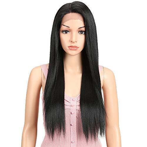 JOEDIR 26" Long Straight Free Parting Silk Base Lace Frontal Wigs With Baby H...