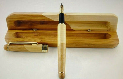 MONAGGIO Gorgeous Bamboo Fountain Pen made of Luxury Wood with Refillable Conver