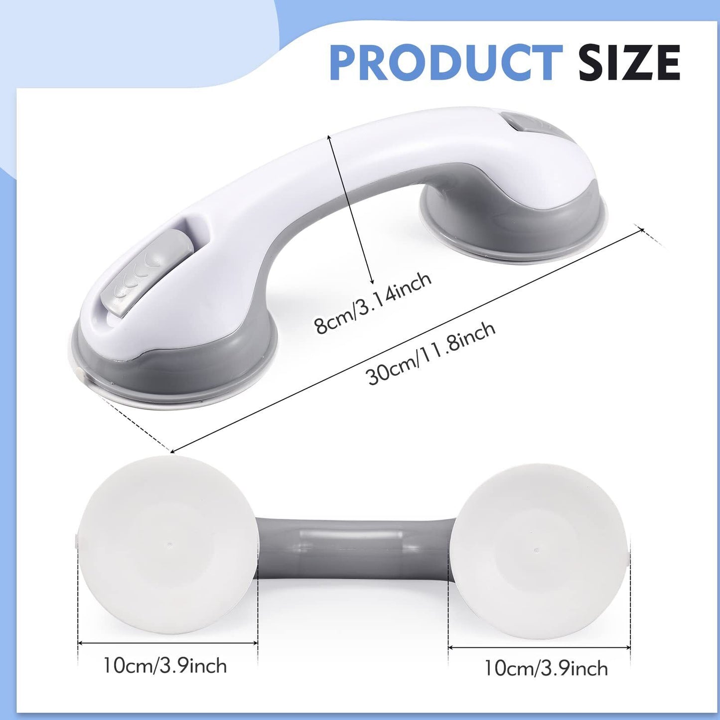 Grab Bars for Shower 12 Inch Shower Handle Strong Suction Shower Grab Bar for...